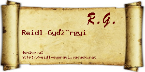 Reidl Györgyi névjegykártya